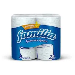 FAMILIA бумага туалетная белая двухслойная 4шт раздела Туалетная бумага