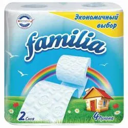 FAMILIA РАДУГА бумага туалетная белая двухслойная 4шт раздела Туалетная бумага