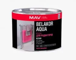 Краска BELAKOR AQUA для радиаторов п/гл белая 0,5л (0,5кг) раздела Эмаль для радиаторов