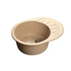 Мойка мрамор CF-R-580 L 58Х45 с сифоном песок раздела Мойки керамогранитные