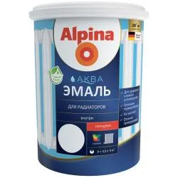 Эмаль акриловая водно-дисперсионная Alpina Аква эмаль для радиаторов 0,9 л/1,08 кг раздела Эмаль для радиаторов