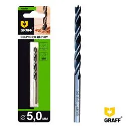 Сверло по дереву спиральное  5х52х86 мм GRAFF, в блистере раздела Сверло по дереву
