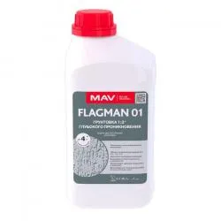 Грунтовка ВД-АК-01 бесцветная 1 л FLAGMAN 01 глубокого проникновения раздела Грунт для минеральных поверхностей
