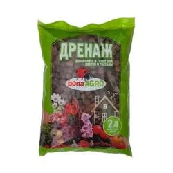 Дренаж керамзитовый bonaAGRO 2л, Крупный, фр. 10-16мм раздела Грунты  для рассады, цветов
