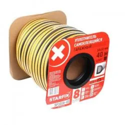 Уплотнитель гаражный "D" черный 14х12мм 40м STARFIX  раздела Оконные доборные элементы