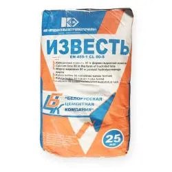Известь 25 кг строительная гидратная б/доб. раздела Известь