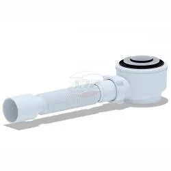 Сифон для душевого подддона 1 1/2**50 c г/т 375*40/50 хром, клик-клак, Е415CL Ани раздела Сифоны для поддонов и душа