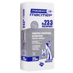 Штукатурка цементная с фактурой Короед ТМАСТЕР №23.3 СЕРАЯ под покраску раздела Штукатурка