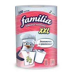 FAMILIA полотенца бумажные белые двухслойные 1шт XXL раздела Полотенца бумажные