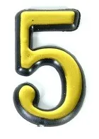 Цифра дверная АЛЛЮР  пластик "5" золото раздела Цифры