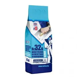 Шпатлевка цементная финишная «Тайфун Мастер» №32е (белая) 4 кг раздела Шпатлёвка