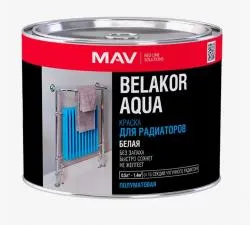 Краска BELAKOR AQUA для радиаторов белая п/мат 1л (1,1кг) раздела Эмаль для радиаторов