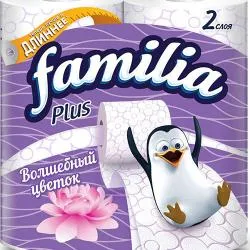 FAMILIA бумага туалетная белая двухслойная 4шт Волшебный цветок раздела Туалетная бумага