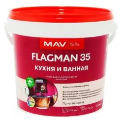 ВД-АК-2035 кухня и ванная 1 л (1,1 кг) п/гл краска FLAGMAN раздела Краски интерьерные