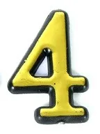 Цифра дверная АЛЛЮР  пластик "4" золото раздела Цифры