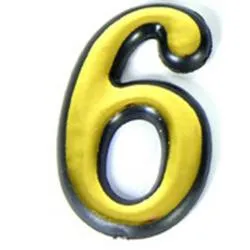 Цифра дверная АЛЛЮР  пластик "6" золото раздела Цифры