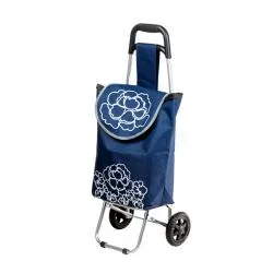 Сумка-тележка хоз.на кол. 20 кг, синяя, цветок, PERFECTO L раздела Тележки