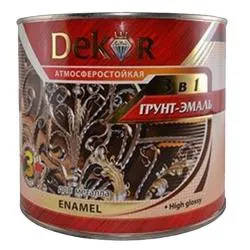 Грунт-эмаль  3 в 1 алкидная  "Decor" шоколадная  0,9кг 49-946  раздела Эмаль по металлу