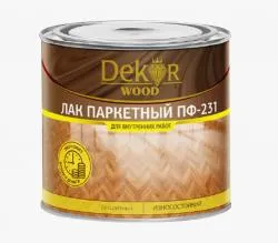 Лак ПФ-231 "DEKOR" паркетный 1,8 кг раздела Лаки для пола