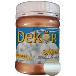 Эмаль акриловая перламутровая универсальная "DEKOR" серебристо-белая 0,23кг раздела Краски декоративные
