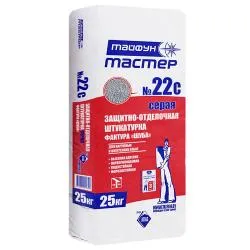 Штукатурка «Тайфун Мастер» №22с (СЕРАЯ с фактурой "Шуба") 25кг раздела Штукатурка