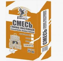 Смесь жаростойкая глино-песчаная красная Горыныч 25кг раздела Печные смеси