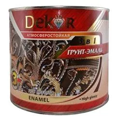Грунт-эмаль  3 в 1 алкидная  "Decor" серая  0,9кг 49-933  раздела Эмаль по металлу