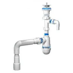 Сифон д/мойки 1 1/2"* 40 с отв. с/м с г/тр. 40х40/50, С0315 Ани  * раздела Сифоны для моек