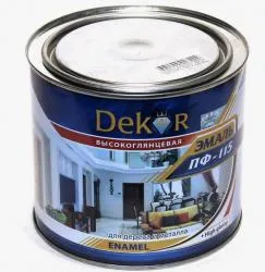 Эмаль ПФ-115 "DECOR" черная 0,4кг раздела Эмали универсальные