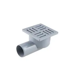 Сливной трап гориз.D 50 с сухим затвором, решетка пл. 100х100 мм, серый РосТурПласт 15178 раздела Трапики душевые сливные