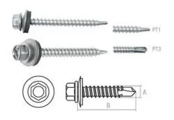 Саморез кровельный 4.8х19 мм цинк, шайба с прокл., PT1 (250 шт в карт. уп.) STARFIX раздела Саморезы, шурупы