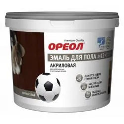 Эмаль для пола акриловая Ореол полуматовая темно-серая 0,9кг раздела Эмаль для пола