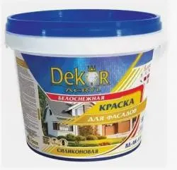 Краска ВД-АК 111 ГОСТ "DECOR" для фасадов силиконовая 3кг раздела Краски фасадные