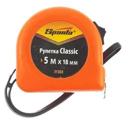 Рулетка Classic, 5 м х 18 мм, пласт. корпус// SPARTA  раздела Измерительные рулетки