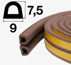 Уплотнитель  VЕTTORE профиль D (9*7,5 мм, 100 м) Black  (Черный)	 раздела Оконные доборные элементы